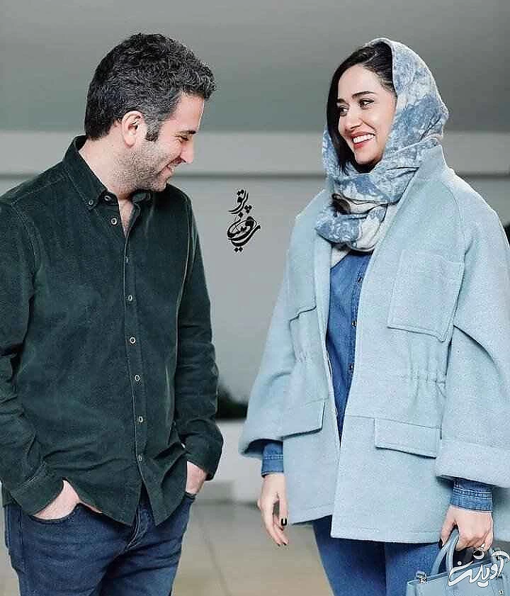 وقتی پری ناز ایزدیار و هوتن شکیبا، نمی توانند جلوی خنده شان را مقابل عکاسان بگیرند - عکس